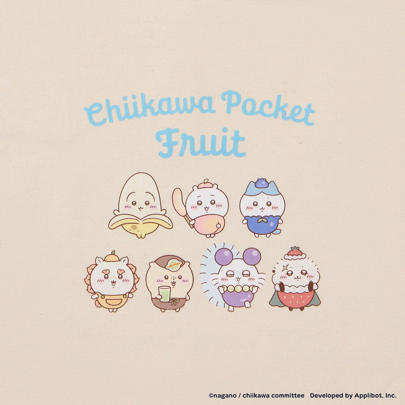 [Pre-order] "Chiikawa" Chiikawa Pocket Fruit Tote Bag