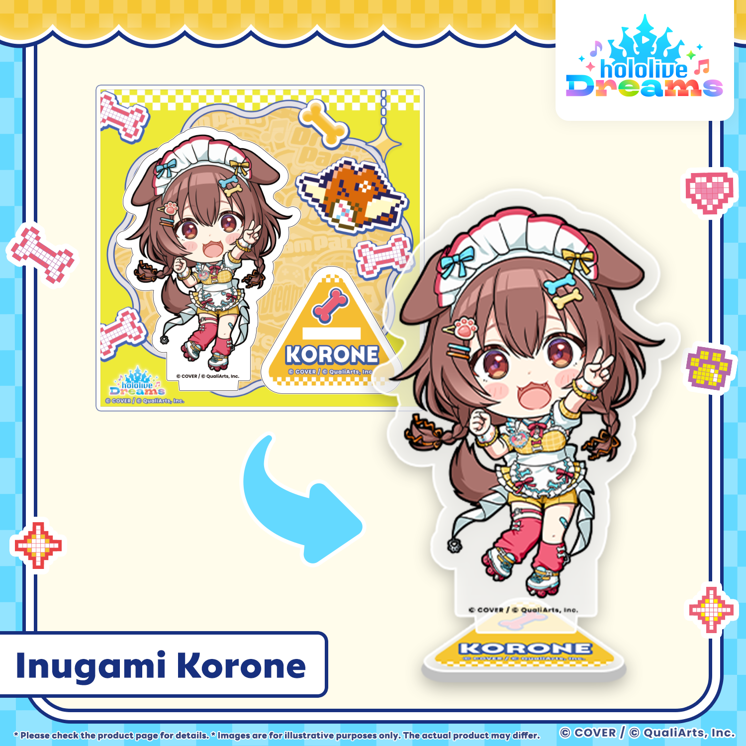 Mini holomem Acrylic Stand Inugami Korone Mega Sphere ver. (EN)