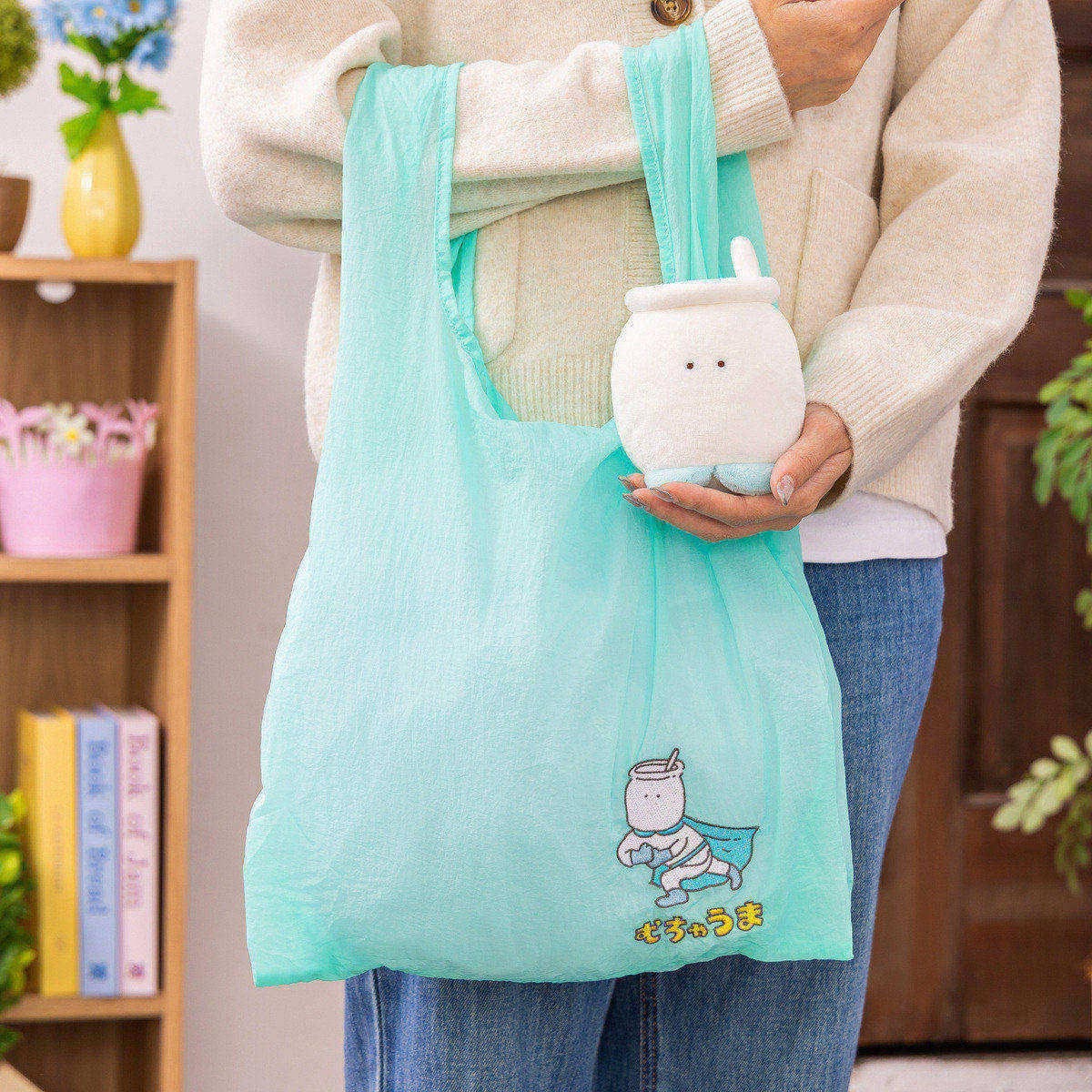 [Pre-order] "Chiikawa" Face Mascot with Eco Bag - Muchauman むちゃうマン