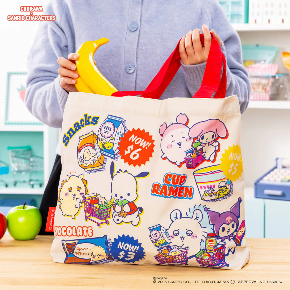 [Pre-order] "Chiikawa" Chiikawa x Sanrio Characters Supermarket Shopping Tote Bag