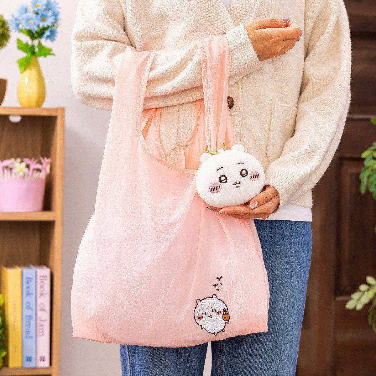 [Pre-order] "Chiikawa" Face Mascot with Eco Bag - Chiikawa