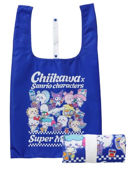 [Pre-order] "Chiikawa" Chiikawa x Sanrio Characters Eco Bag Supermarket with everyone - Blue