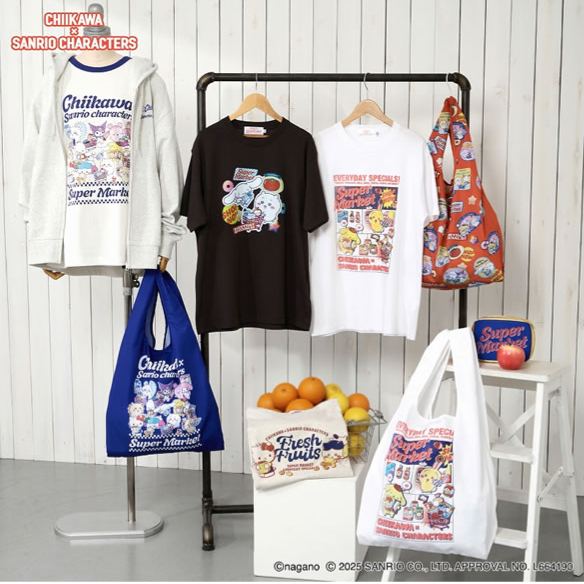 [Pre-order] "Chiikawa" Chiikawa x Sanrio Characters Eco Bag Supermarket with everyone - Red