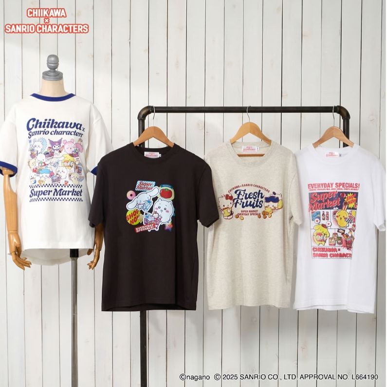 [Pre-order] "Chiikawa" Chiikawa x Sanrio Characters T-shirt Supermarket - Chiikawa x Cinnamoroll