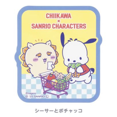 [Pre-order] "Chiikawa" Chiikawa x Sanrio Characters Supermarket Stickers that can be stick on phone - Shisa x Pochacco