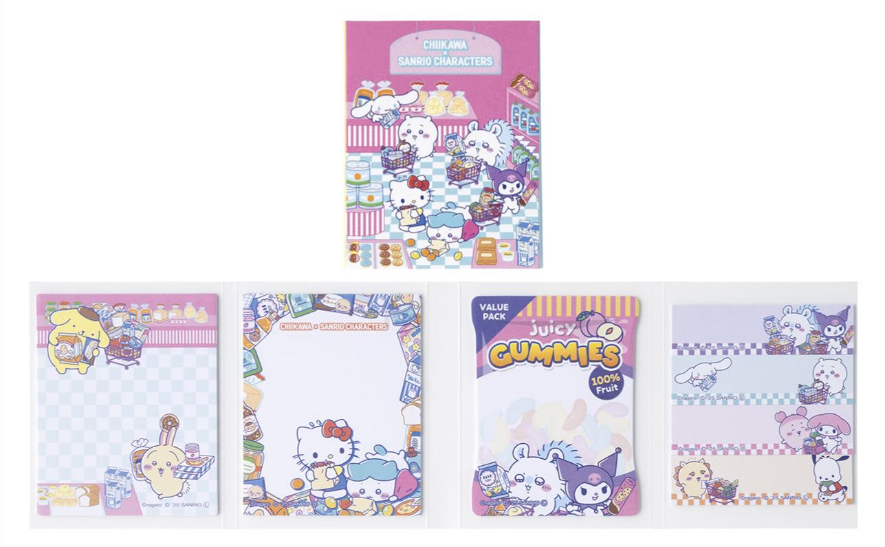 [Pre-order] "Chiikawa" Chiikawa x Sanrio Characters Supermarket Sticky Memo