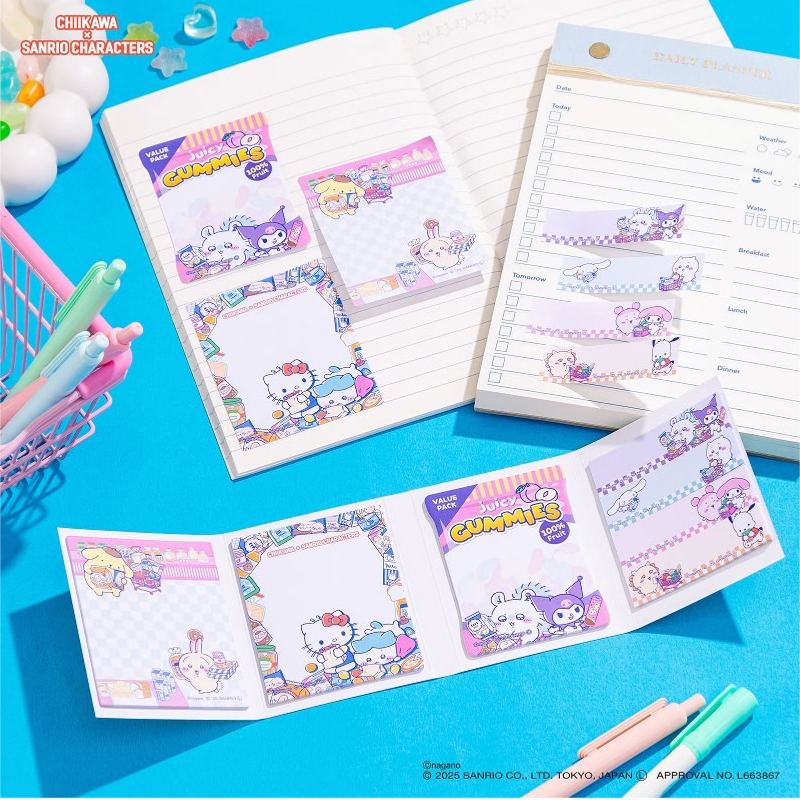 [Pre-order] "Chiikawa" Chiikawa x Sanrio Characters Supermarket Sticky Memo