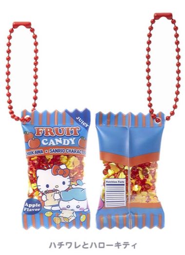 [Pre-order] "Chiikawa" Chiikawa x Sanrio Characters Supermarket Shaky Shaky Snack Key Holder - Hachiware x Hello Kitty