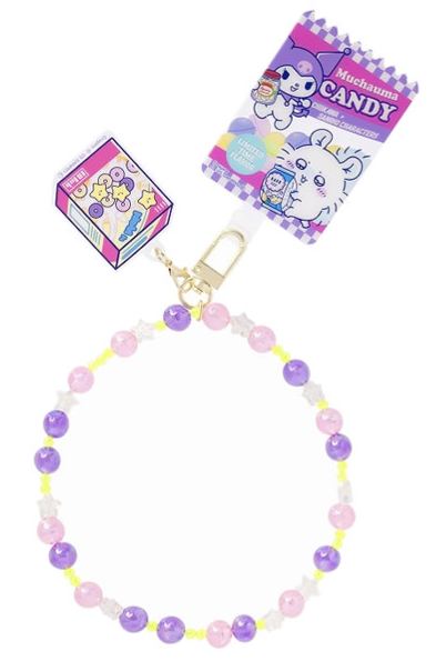 [Pre-order] "Chiikawa" Chiikawa x Sanrio Characters Supermarket Phone Tab Beaded Strap - Momonga x Kuromi