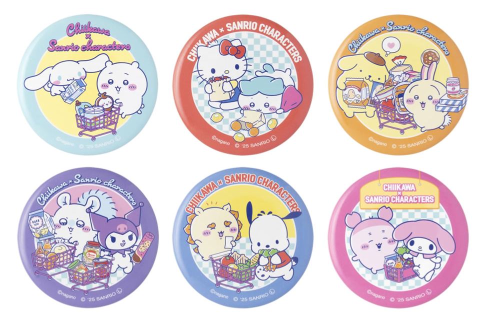 [Pre-order] "Chiikawa" Chiikawa x Sanrio Characters Supermarket Trading Can Badge