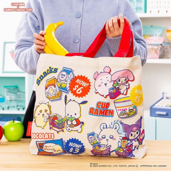 [Pre-order] "Chiikawa" Chiikawa x Sanrio Characters Supermarket Shopping Tote Bag