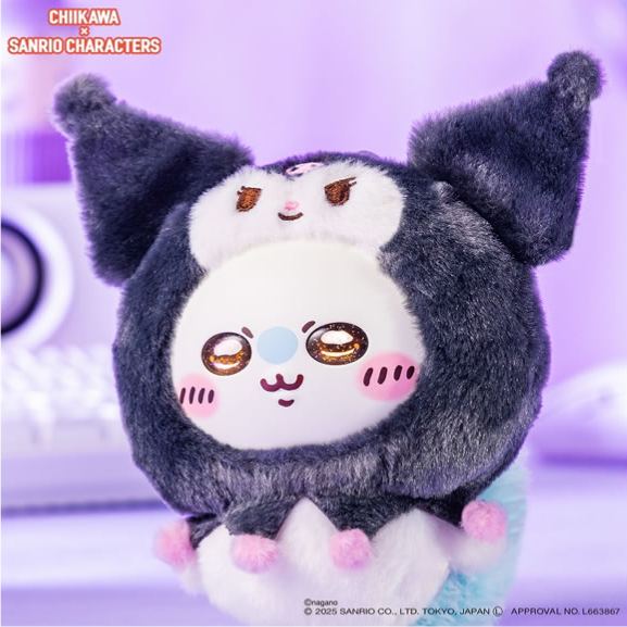 [Pre-order] "Chiikawa" Chiikawa x Sanrio Characters Kiramekko (Plush Mascot) - Momonga x Kuromi