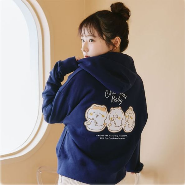 [Pre-order] "Chiikawa" Chiikawa Baby - Zip Parker (Navy)