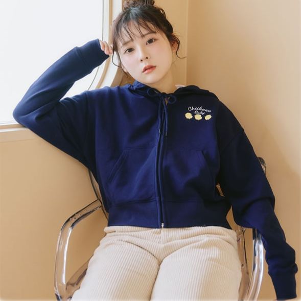 [Pre-order] "Chiikawa" Chiikawa Baby - Zip Parker (Navy)