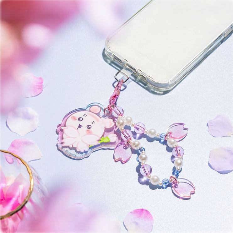 [Pre-order] "Chiikawa" Furuhonya Sakura Fairy - Acrylic Key Holder with piece