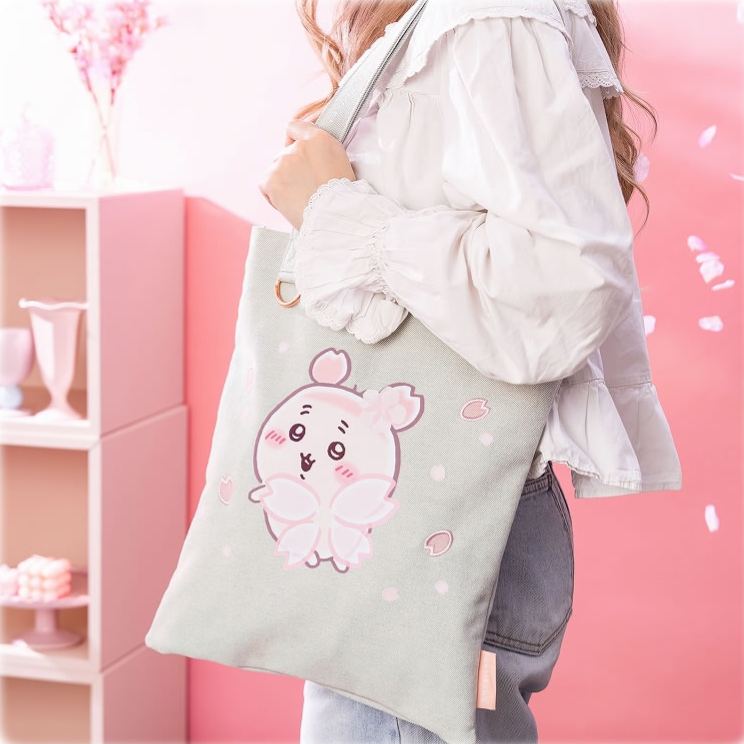[Pre-order] "Chiikawa" Furuhonya Sakura Fairy - Denim tote bag