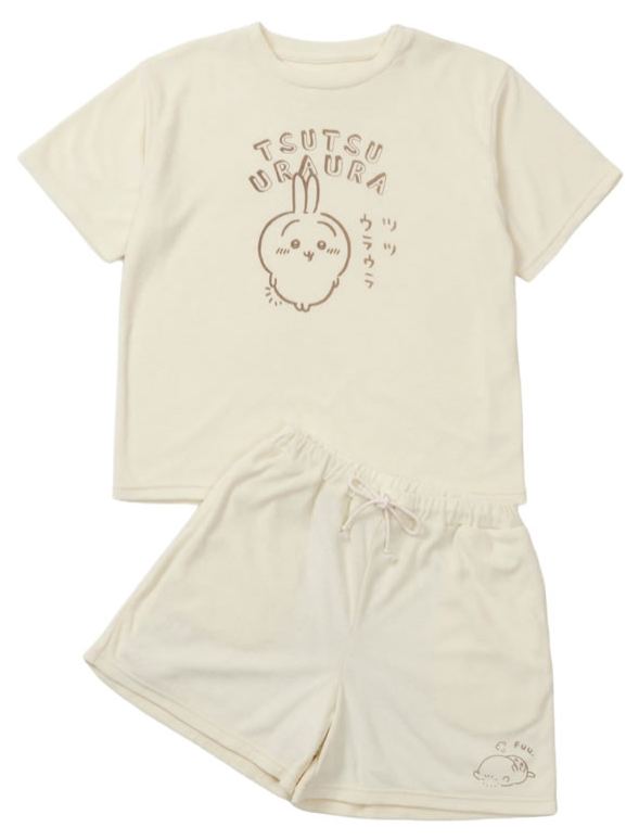 [Pre-order] "Chiikawa" Room Wear Set - Tsutsu Uraura Natural