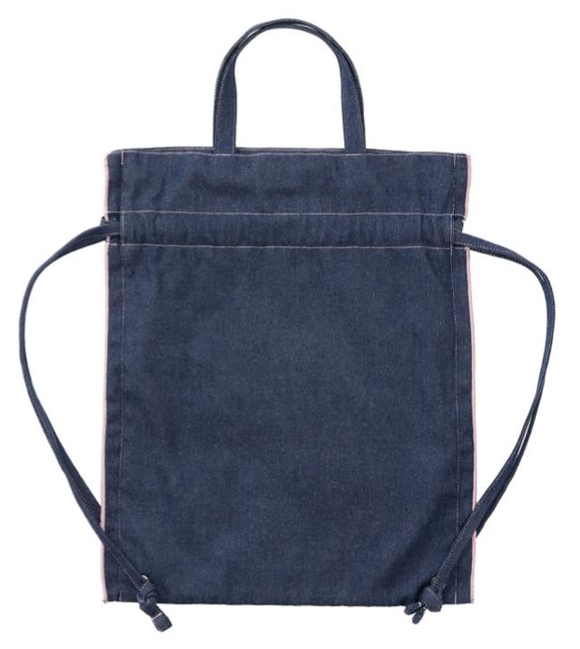 [Pre-order] "Chiikawa" Chiikawa Denim drawstring bag - Dance (Momonga & Furuhonya)