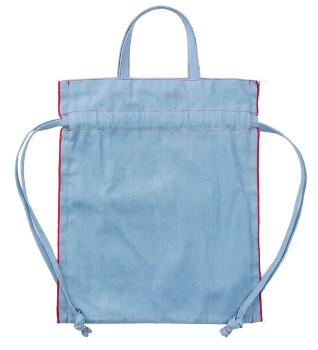 [Pre-order] "Chiikawa" Chiikawa Denim drawstring bag - Ribbon (Chiikawa, Hachiware & Usagi)