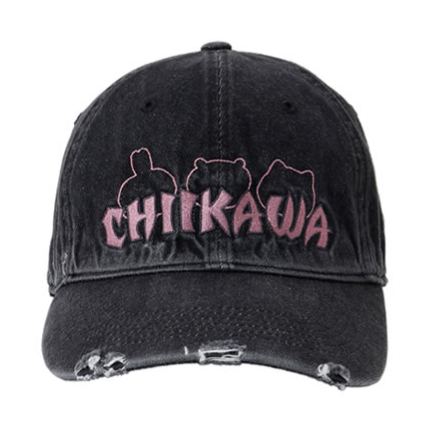 [Pre-order] "Chiikawa" Cap - Stay Cute Stay Pink - Black