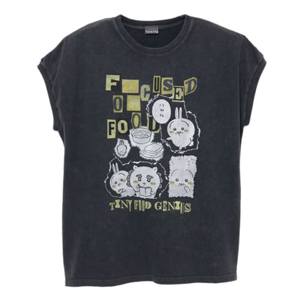 [Pre-order] "Chiikawa" Wide Sleeveless - Focus on Food - Ash