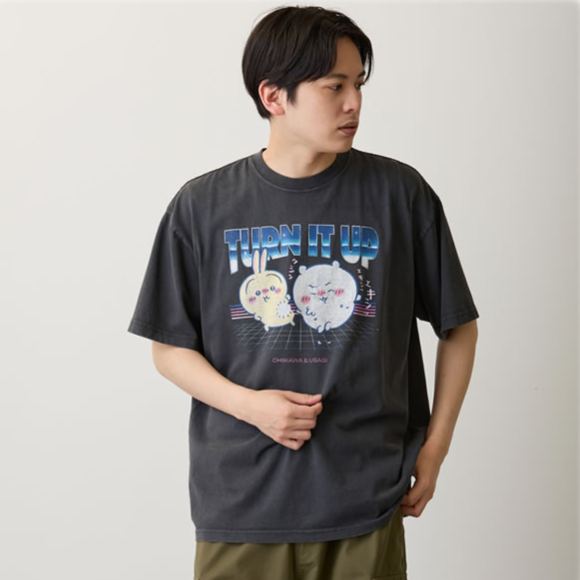 [Pre-order] "Chiikawa" T-shirt - Turn it up - Ash