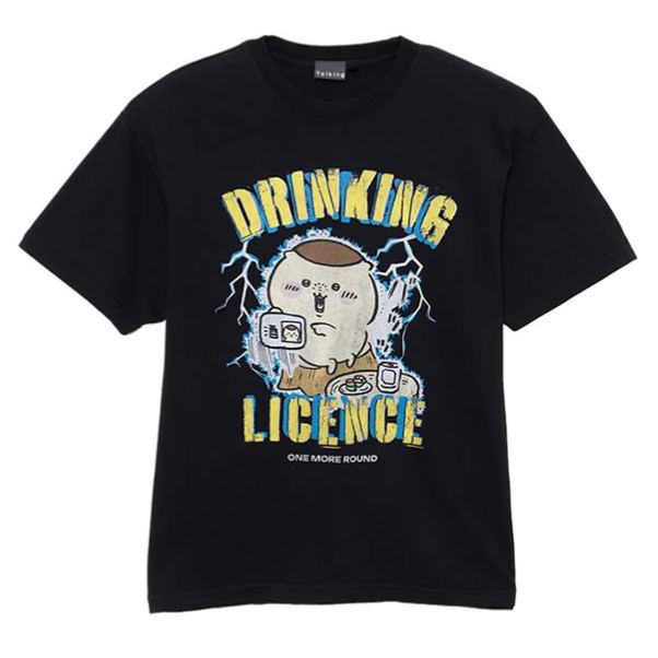 [Pre-order] "Chiikawa" T-shirt - Drinking License - Black