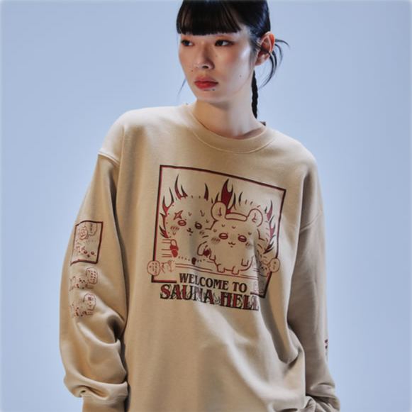 [Pre-order] Chiikawa sweatshirt - Welcome to Sauna - Beige