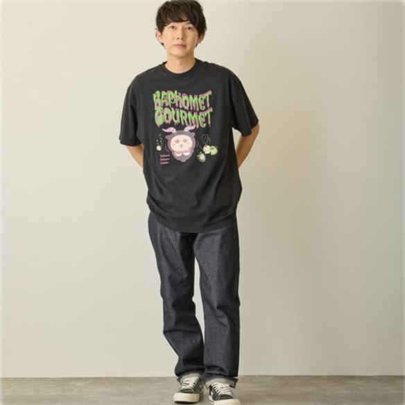 [Pre-order] Chiikawa T-shirt - Baphomet Gourmet - Black