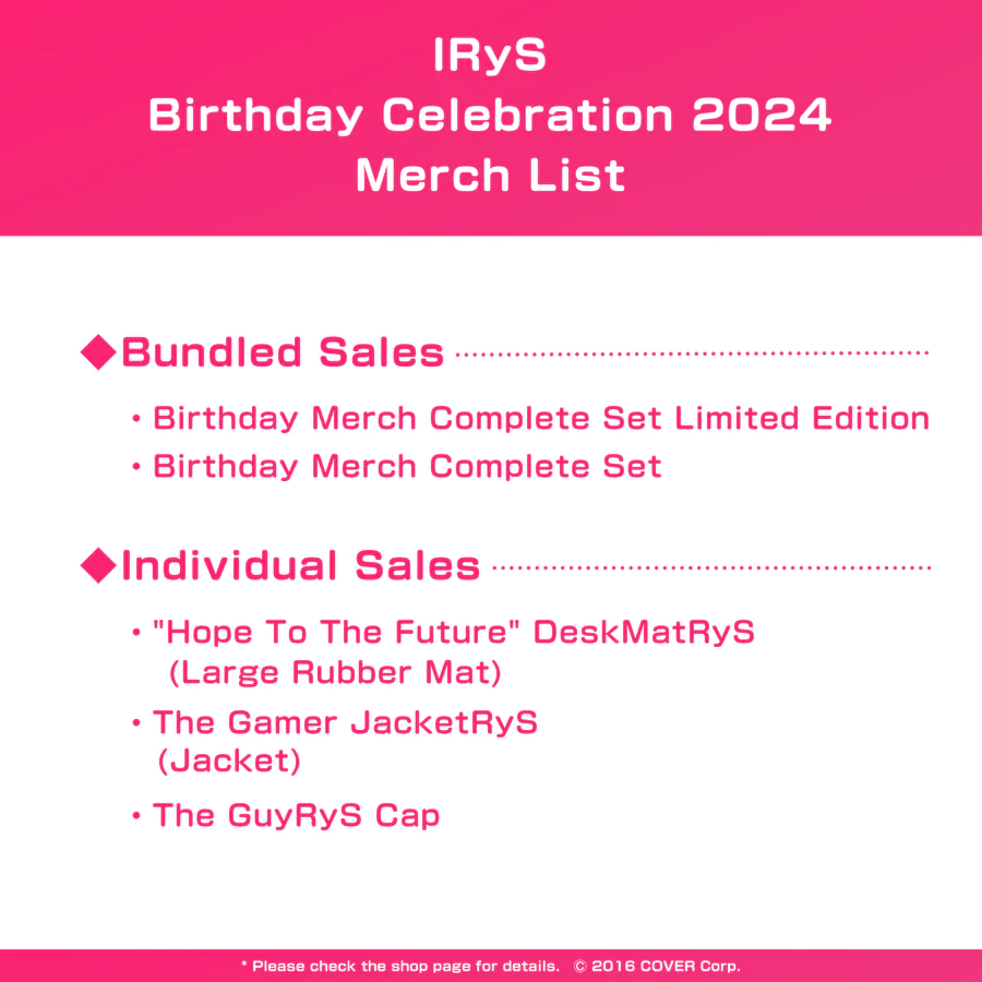 [Pre-order] IRyS Birthday Celebration 2024