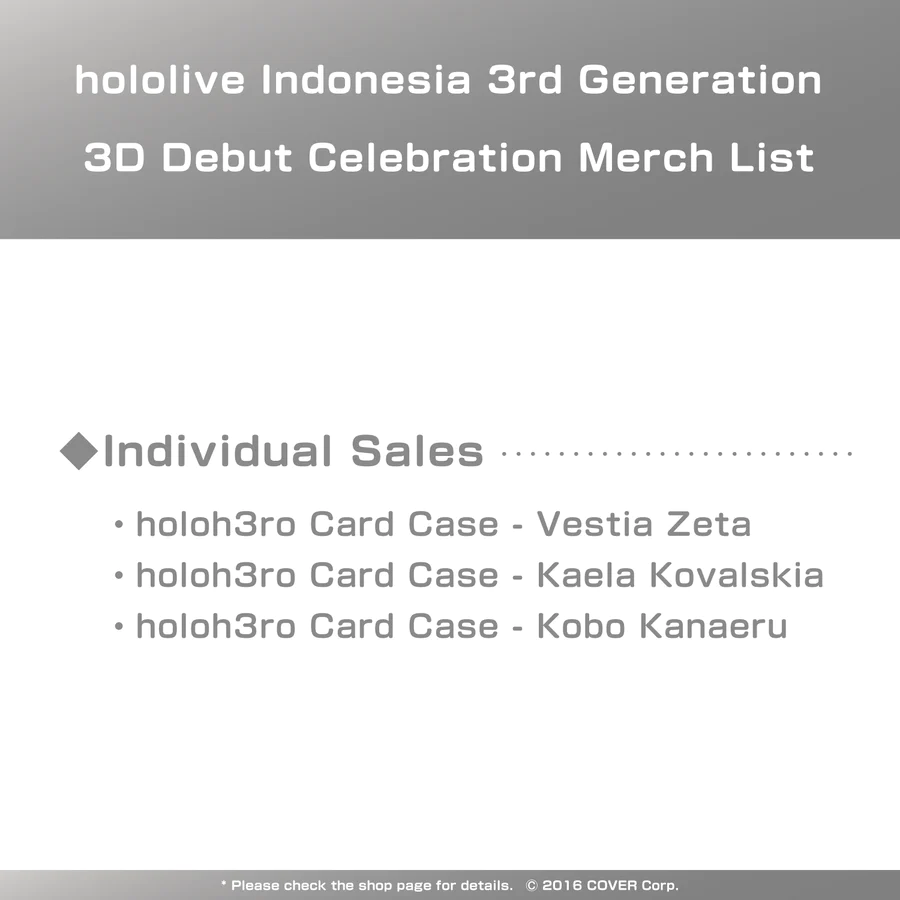 [Pre-order]hololive Indonesia 3rd Generation 3D Debut Celebration