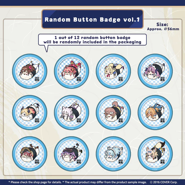 [Pre-order] holo no graffiti holoSushi Merchandise Series Random Button Badge