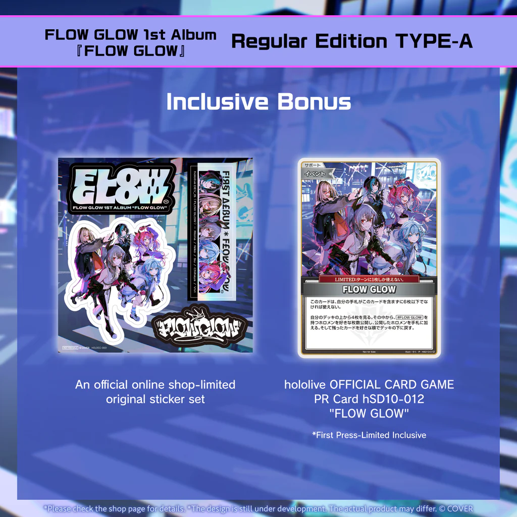 [Pre-order] FLOW GLOW 1st Album "FLOW GLOW" Regular Edition TYPE-A (Including hololive TCG PR Card in First Press Editions)