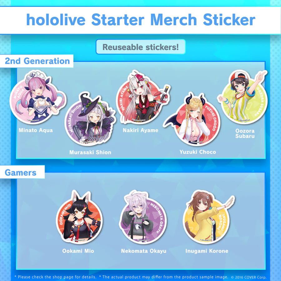 [Pre-order] hololive Starter Merch - Sticker - holoX/ hololive Gamers