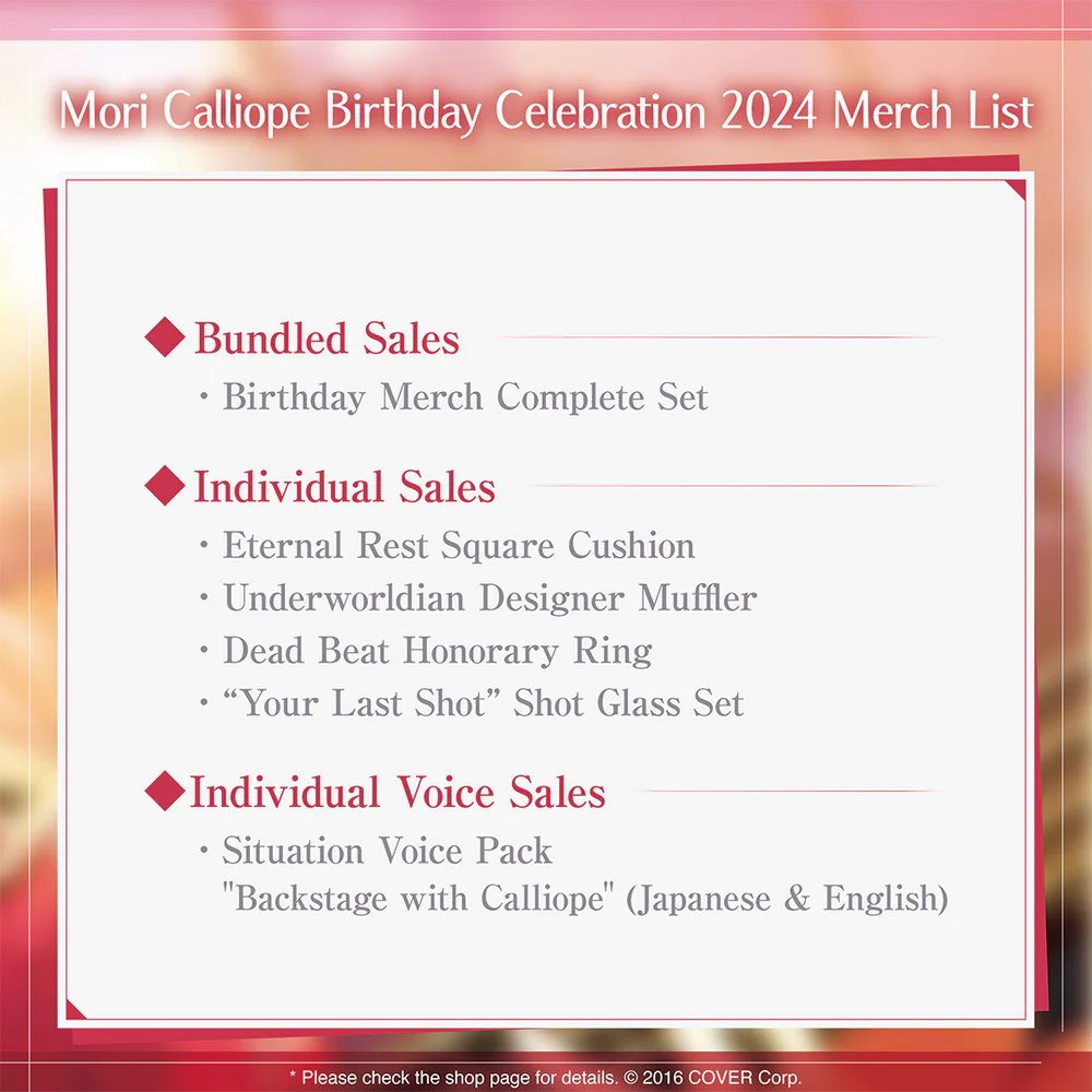 [Pre-order] Mori Calliope Birthday Celebration 2024