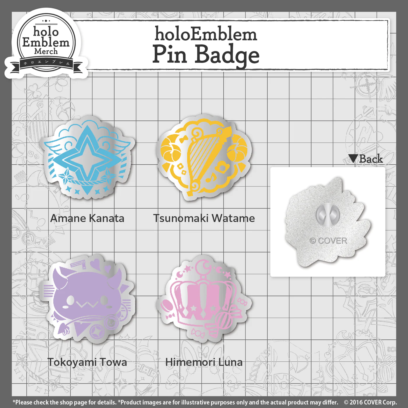 [Pre-order]  holoEmblem Pin Badge Gen 3-5, holoX