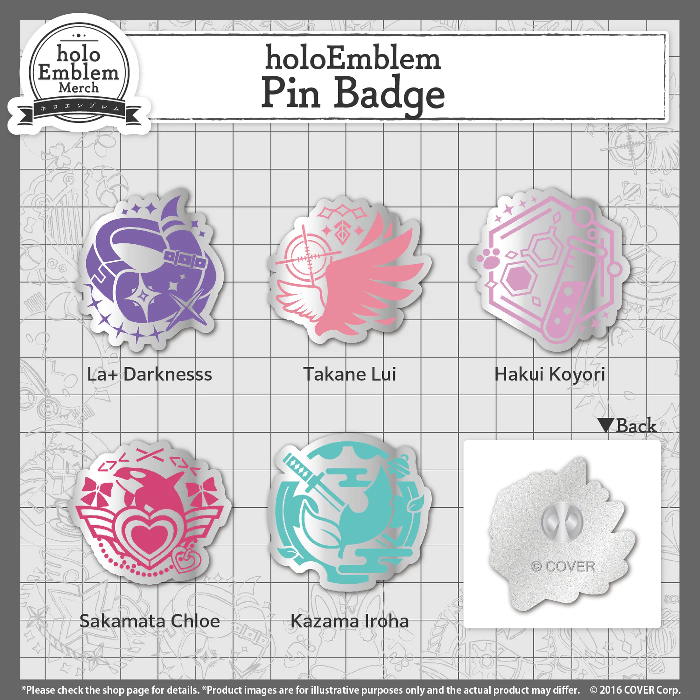 [Pre-order]  holoEmblem Pin Badge Gen 3-5, holoX