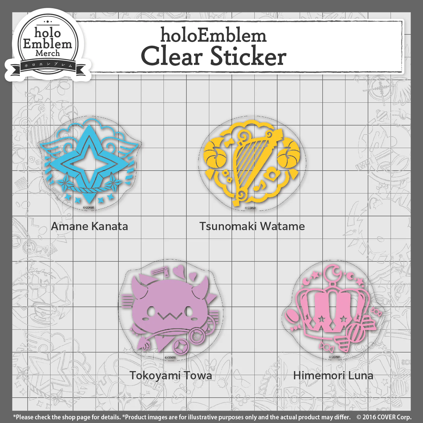 [Pre-order] holoEmblem Clear Sticker Gen 3-5, holoX