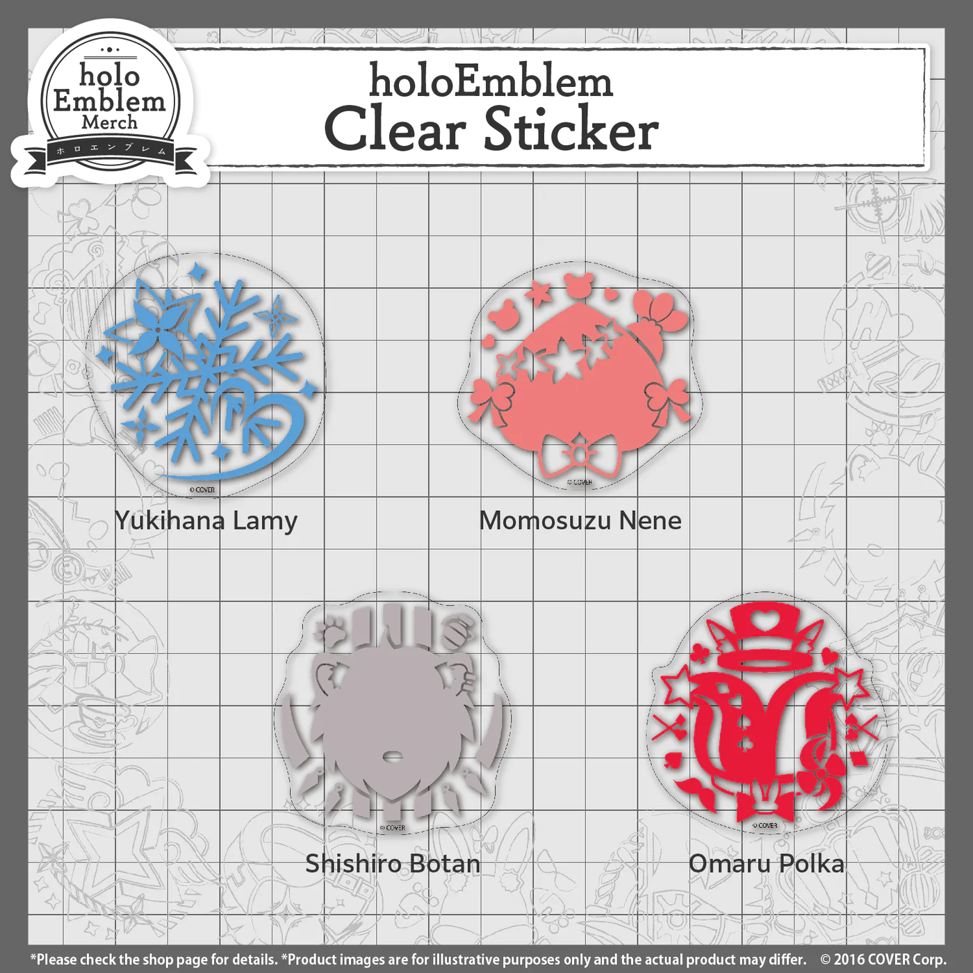 [Pre-order] holoEmblem Clear Sticker Gen 3-5, holoX