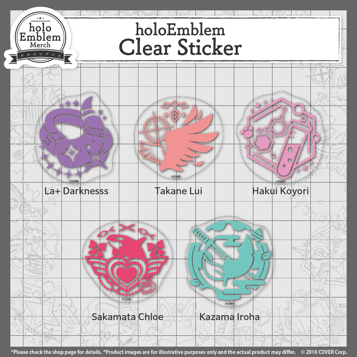 [Pre-order] holoEmblem Clear Sticker Gen 3-5, holoX