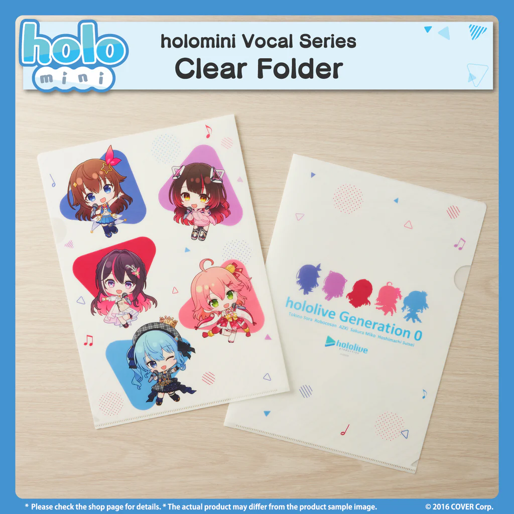 [Pre-order] holomini Vocal Series hololive Generation 0 - Clear Folder