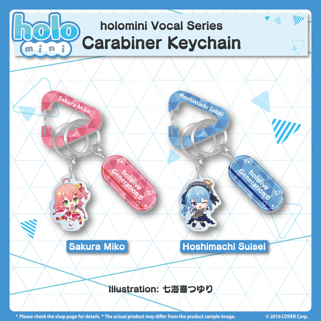 [Pre-order] holomini Vocal Series hololive Generation 0 - Carabiner Keychain