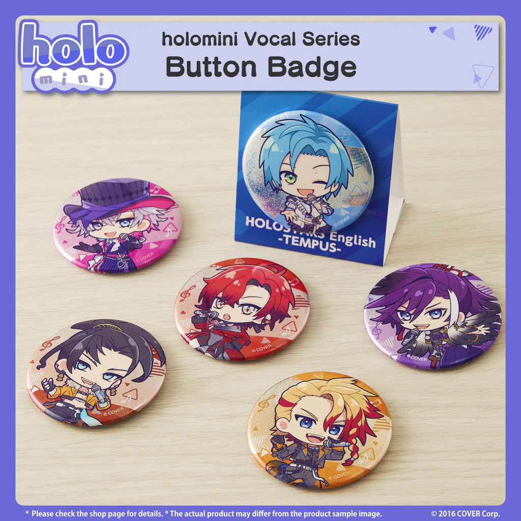 [Pre-order] holomini Vocal Series HOLOSTARS English -TEMPUS -  Button Badge