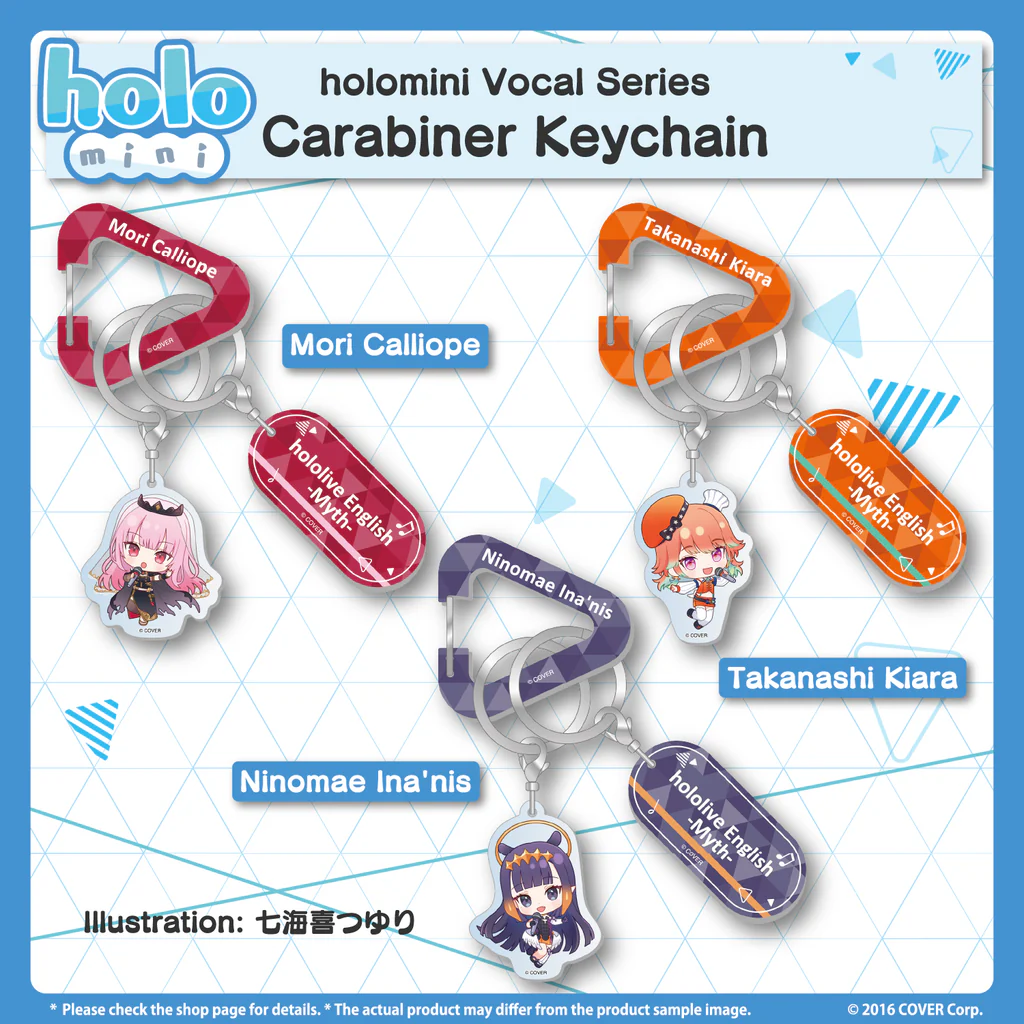 [Pre-order] holomini Vocal Series hololive English -Myth- - Carabiner Keychain