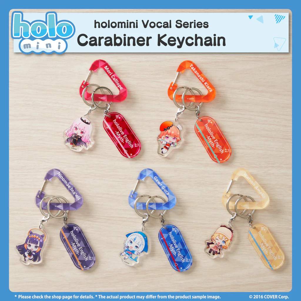 [Pre-order] holomini Vocal Series hololive English -Myth- - Carabiner Keychain