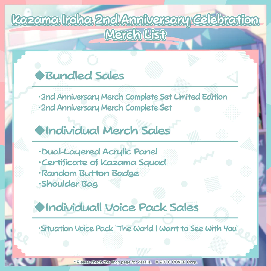 [Pre-order] Kazama Iroha 2nd Anniversary Celebration