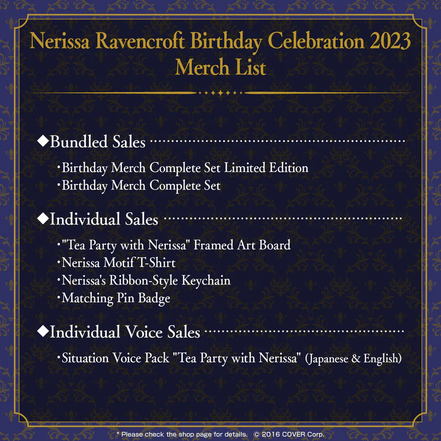 [In stock] Nerissa Ravencroft Birthday Celebration 2023