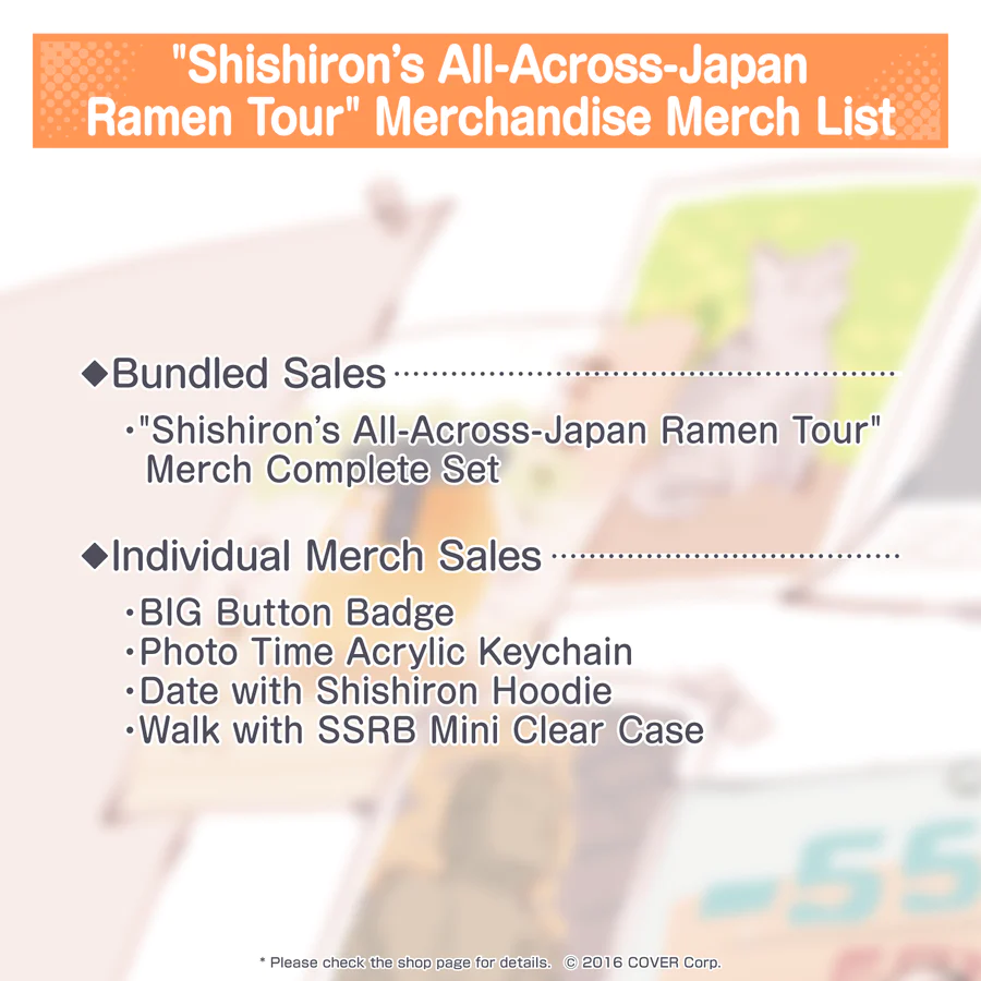 [Pre-order] "Shishiron’s All-Across-Japan Ramen Tour" Merchandise