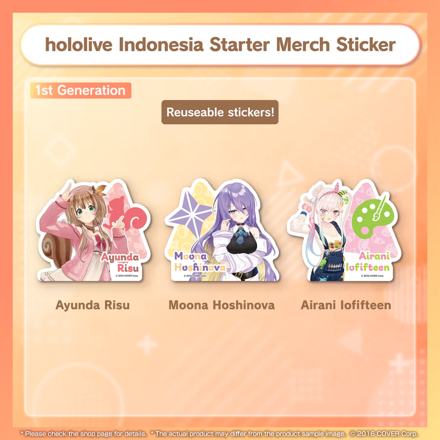 [Pre-order]hololive Indonesia Starter Merch - Sticker