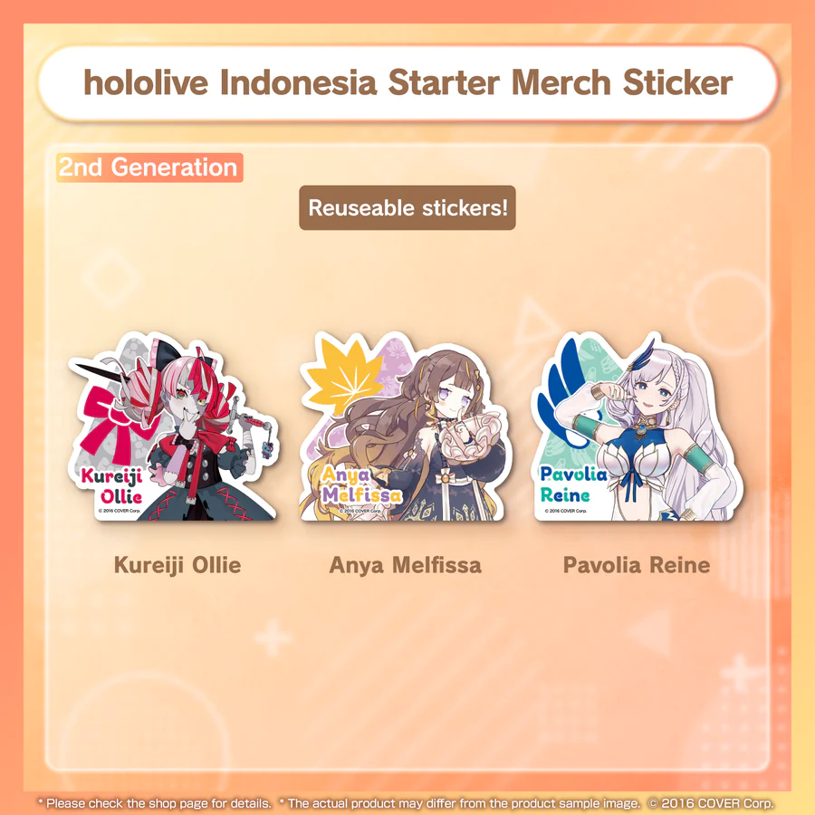 [Pre-order]hololive Indonesia Starter Merch - Sticker